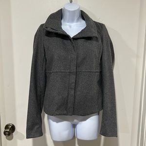 GAP Gray Wool Cropped Moto Style Jacket Coat Size Small
